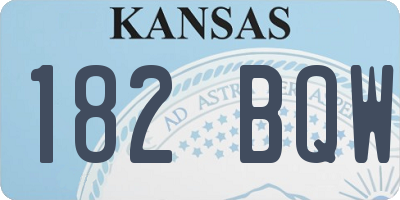 KS license plate 182BQW