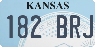 KS license plate 182BRJ