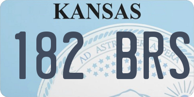 KS license plate 182BRS