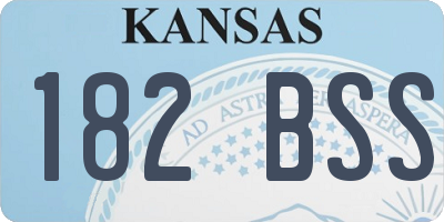 KS license plate 182BSS