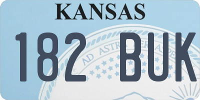 KS license plate 182BUK