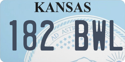 KS license plate 182BWL