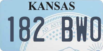 KS license plate 182BWO