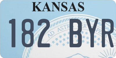 KS license plate 182BYR