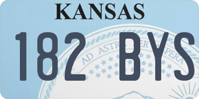KS license plate 182BYS
