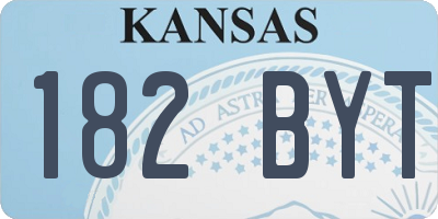KS license plate 182BYT