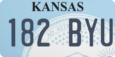 KS license plate 182BYU
