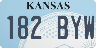 KS license plate 182BYW