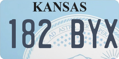 KS license plate 182BYX