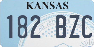 KS license plate 182BZC