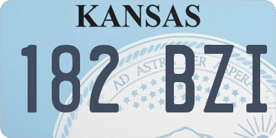 KS license plate 182BZI