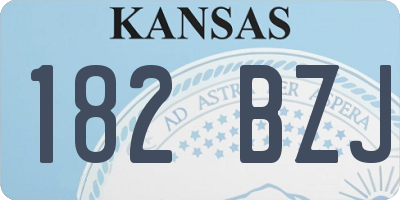 KS license plate 182BZJ