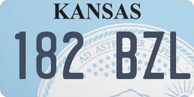 KS license plate 182BZL