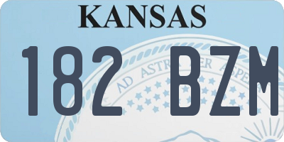 KS license plate 182BZM