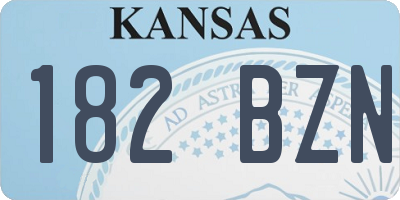 KS license plate 182BZN