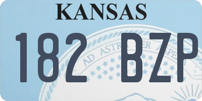 KS license plate 182BZP