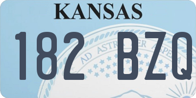 KS license plate 182BZQ