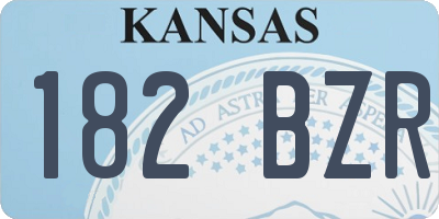 KS license plate 182BZR