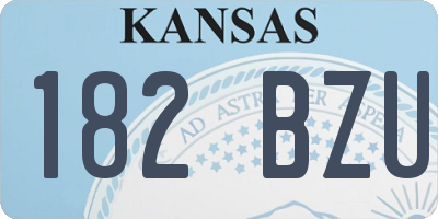 KS license plate 182BZU