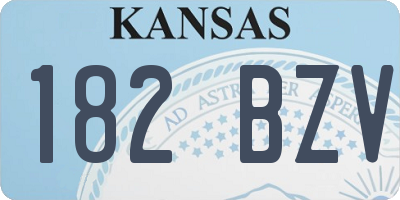 KS license plate 182BZV