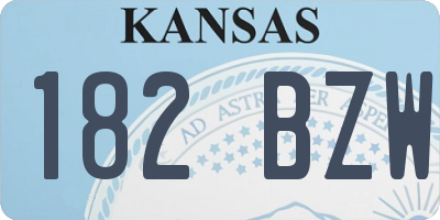 KS license plate 182BZW
