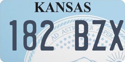 KS license plate 182BZX