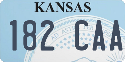 KS license plate 182CAA