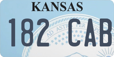 KS license plate 182CAB