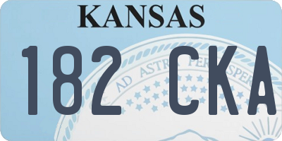 KS license plate 182CKA