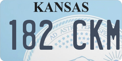 KS license plate 182CKM