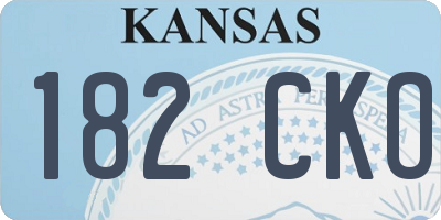 KS license plate 182CKO