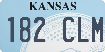 KS license plate 182CLM