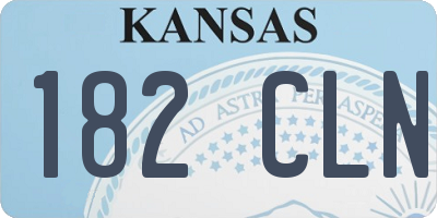 KS license plate 182CLN