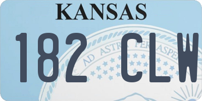 KS license plate 182CLW