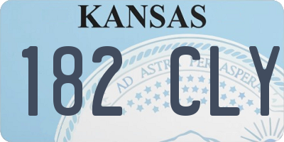KS license plate 182CLY