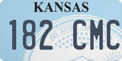 KS license plate 182CMC