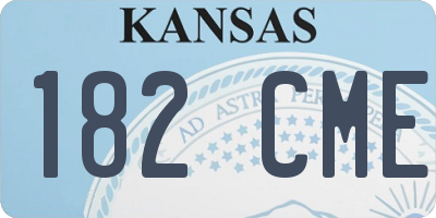 KS license plate 182CME