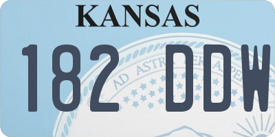 KS license plate 182DDW