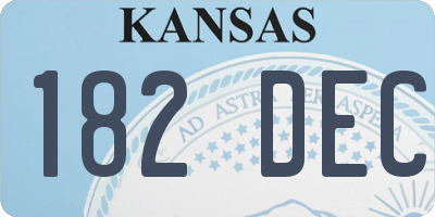 KS license plate 182DEC