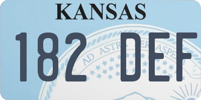 KS license plate 182DEF