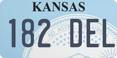 KS license plate 182DEL