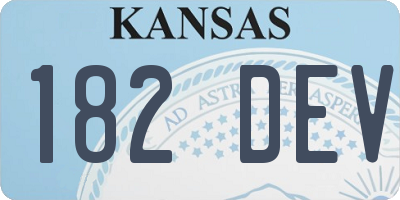KS license plate 182DEV