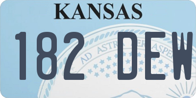 KS license plate 182DEW