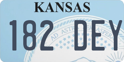 KS license plate 182DEY