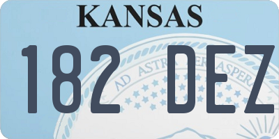 KS license plate 182DEZ