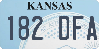 KS license plate 182DFA