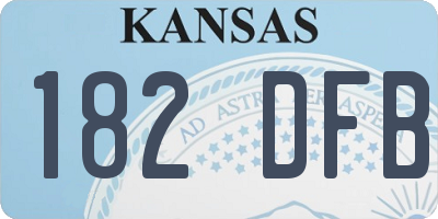 KS license plate 182DFB