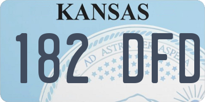 KS license plate 182DFD