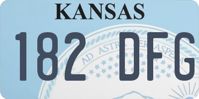 KS license plate 182DFG