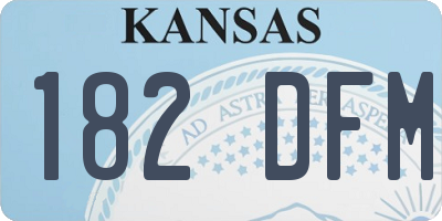KS license plate 182DFM